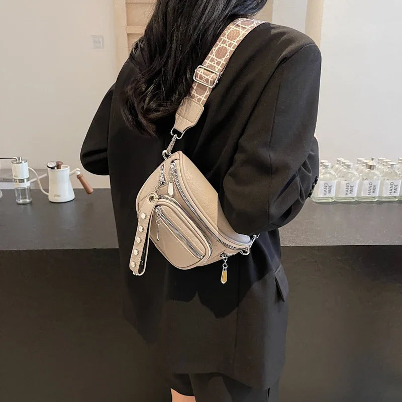 Petit sac banane cuir souple femme