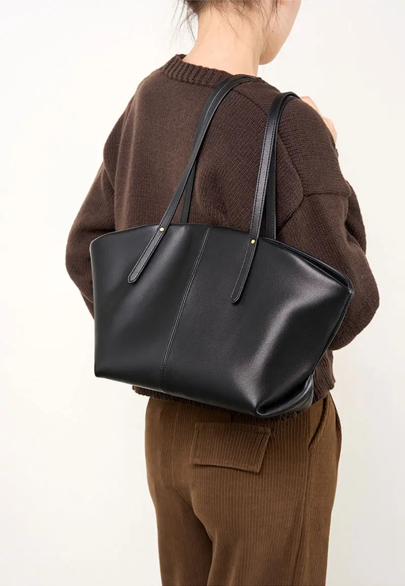 Sac cabas noir Eleonora Noir-Marron-ShopGET® 