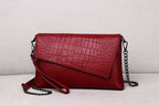 Pochette femme sac en cuir Rouge-Pourpre-Noir-ShopGET® 