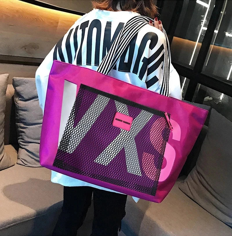 Cabas femme VXS Noir-Pourpre-Bleu-Bleu SB-ShopGET® 