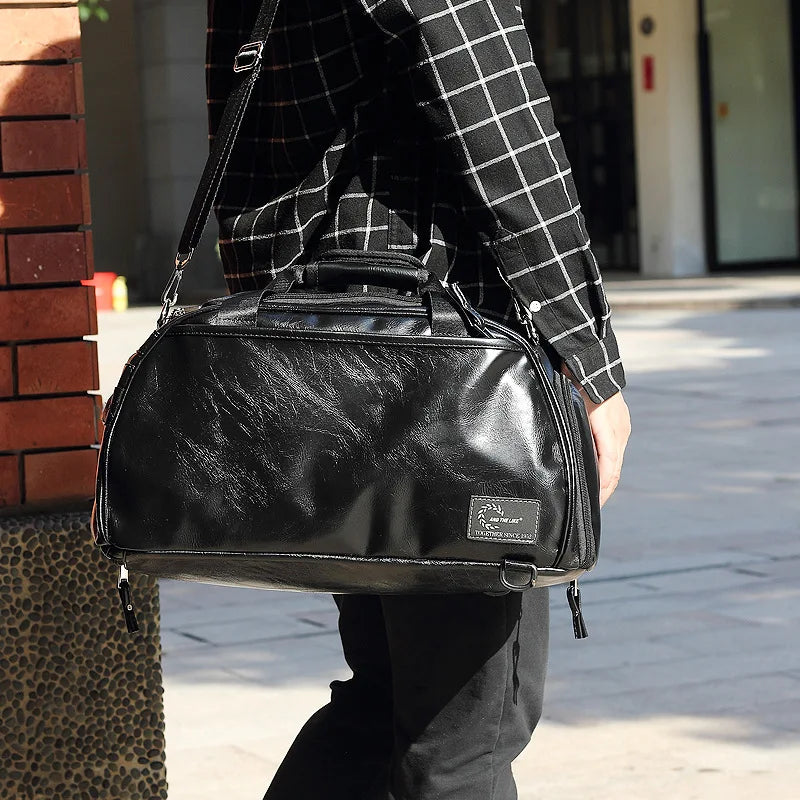 Sac polochon messenger Vert-Noir-ShopGET® 