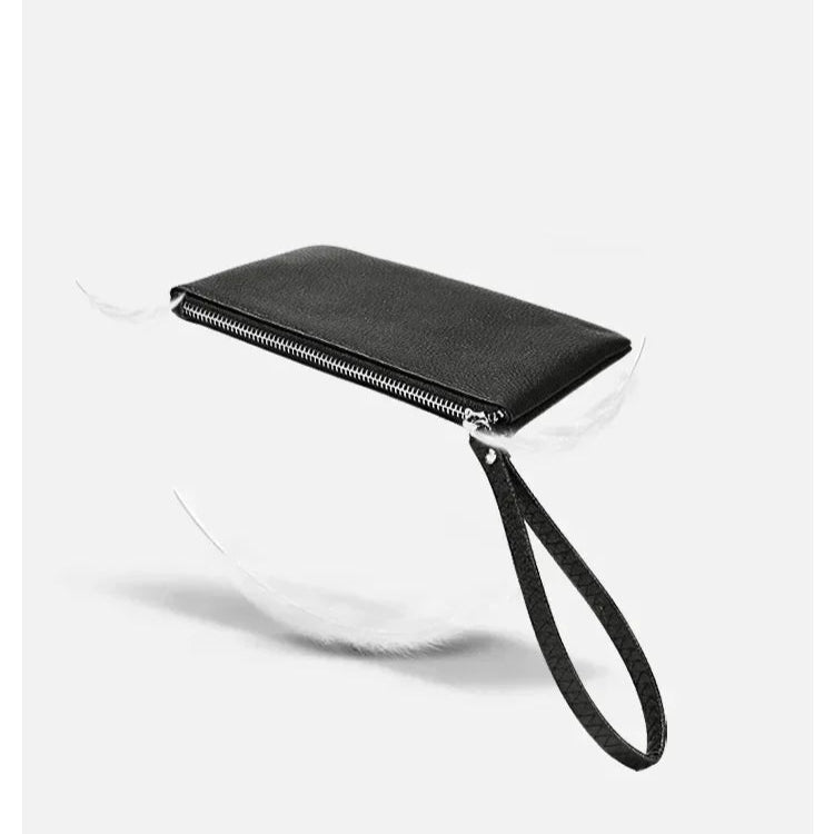 Pochette femme cuir noir Noir / 20cmx1cmx11cm-ShopGET® 