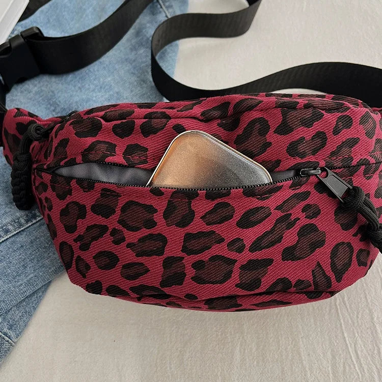 Sac banane léopard rose