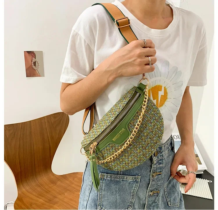 Petit sac banane femme tendance avec chaine
