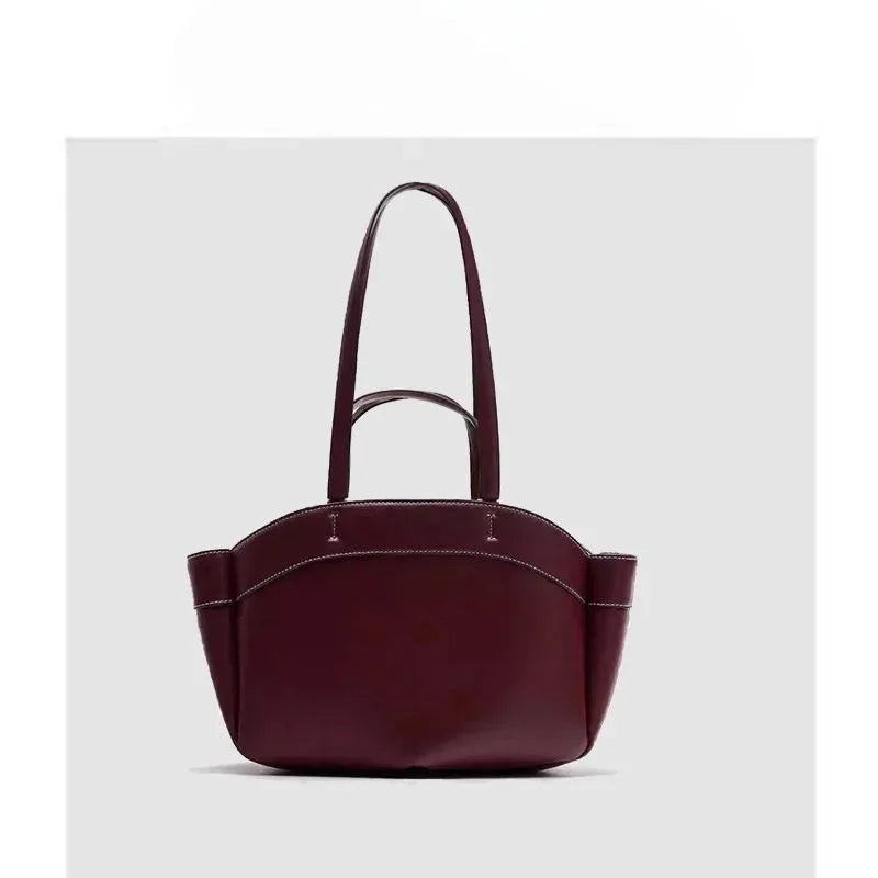 Mini sac cabas en cuir pour les femmes Magneta Couleur-Marron-Noir-ShopGET® 