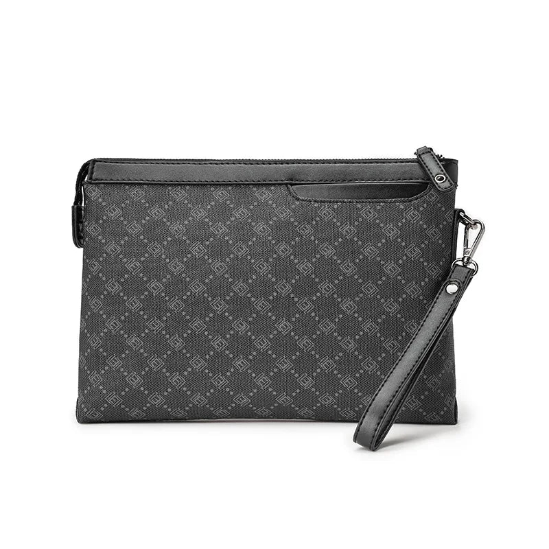 Petite pochette homme  luxe en plaid Noir-ShopGET® 
