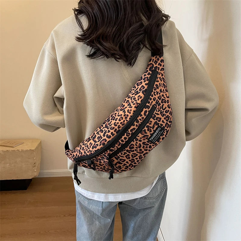 Sac banane léopard anti-vol en toile