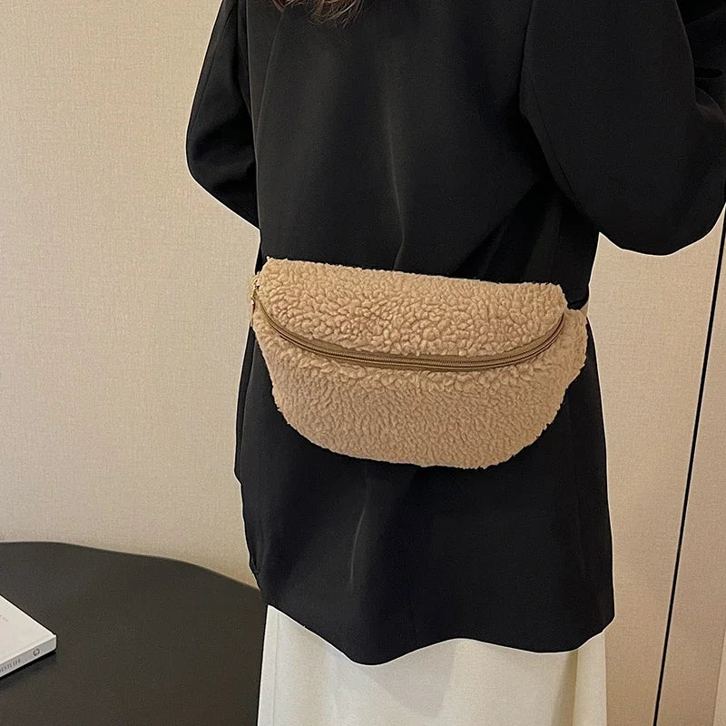 Sac banane velours moumoute de luxe