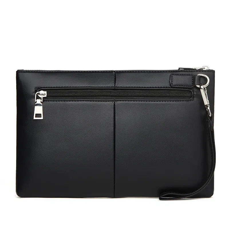 Pochette homme cuir noir Noir-ShopGET® 