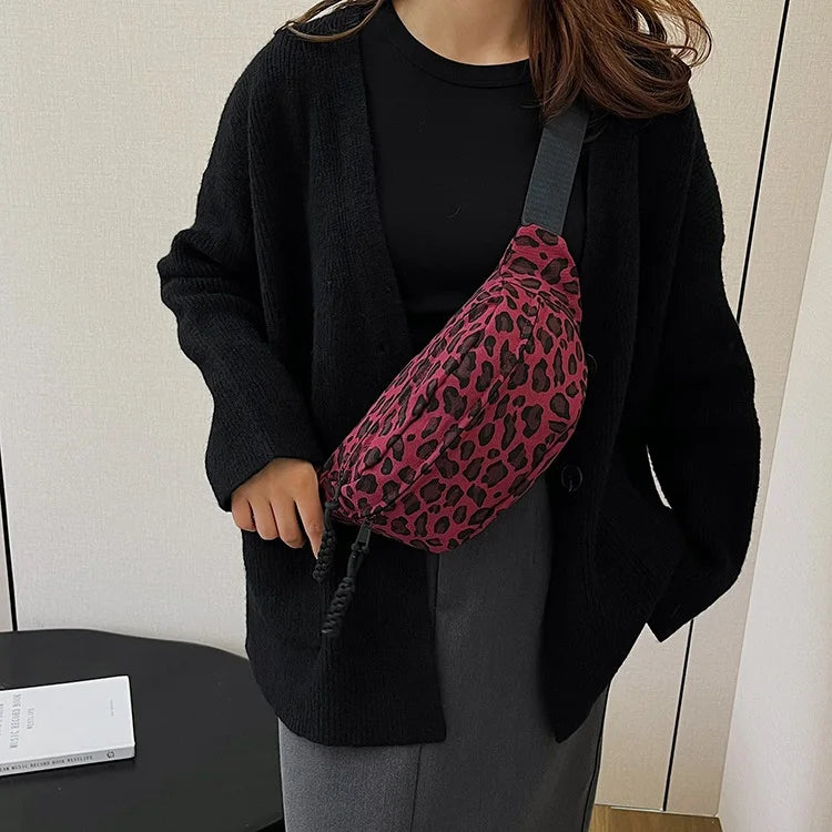 Sac banane léopard rose