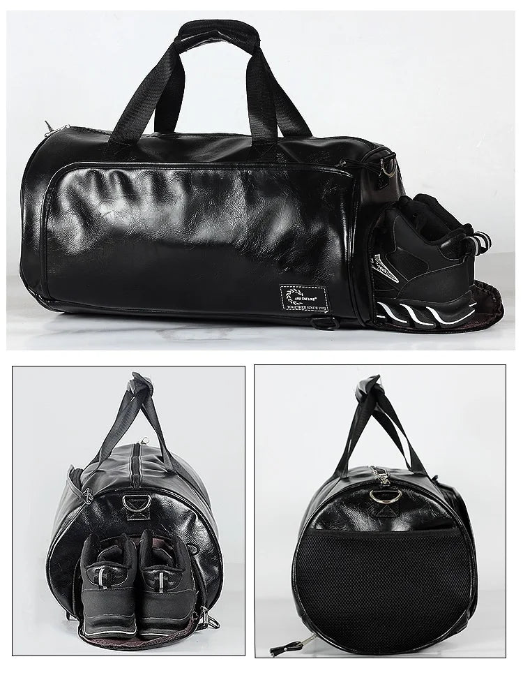 Sac polochon vintage de luxe Noir Jaune-Noir-Vert A-Vert B-ShopGET® 