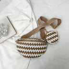 sac banane femme tendance tressé en paille