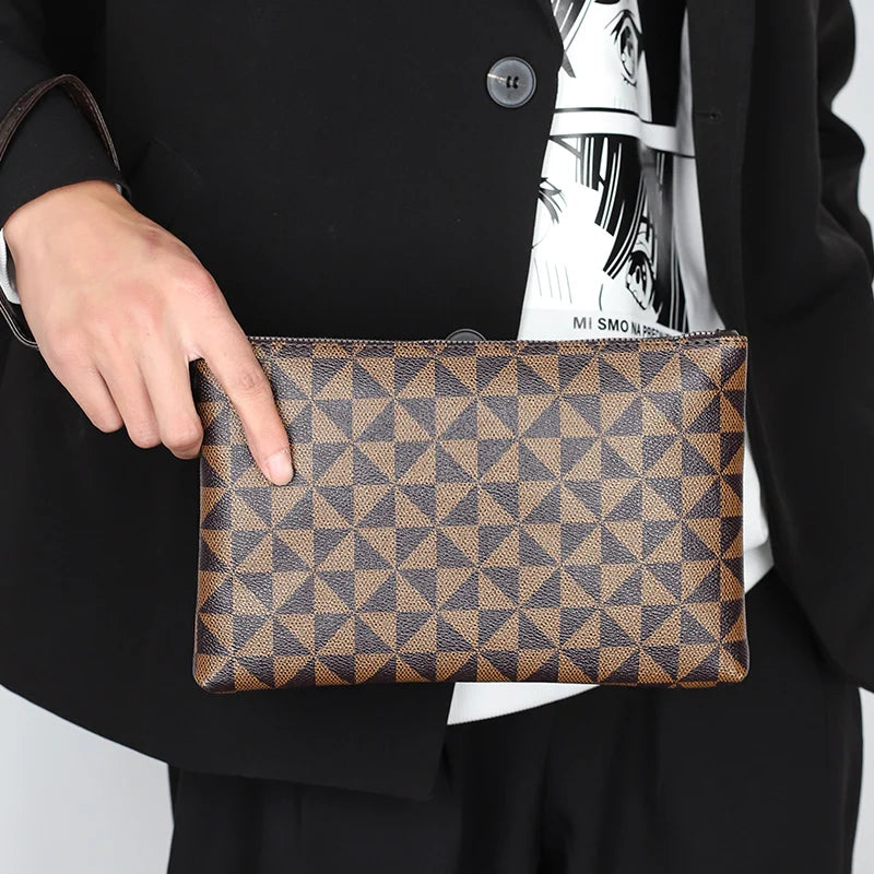 Pochette homme élite moderne Bleu / 24cm x 15cm x 2cm-Bleu / 28cm x 19cm x 2cm-Marron / 24cm x 15cm x 2cm-Marron / 28cm x 19cm x 2cm-ShopGET® 