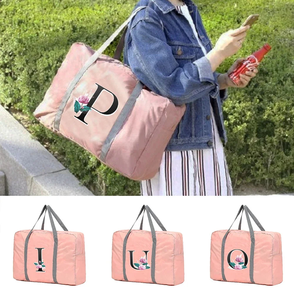 Sac weekend femme lettre prénom de S à Z Rose-S-W-V-U-T-Z-Y-X-ShopGET® 