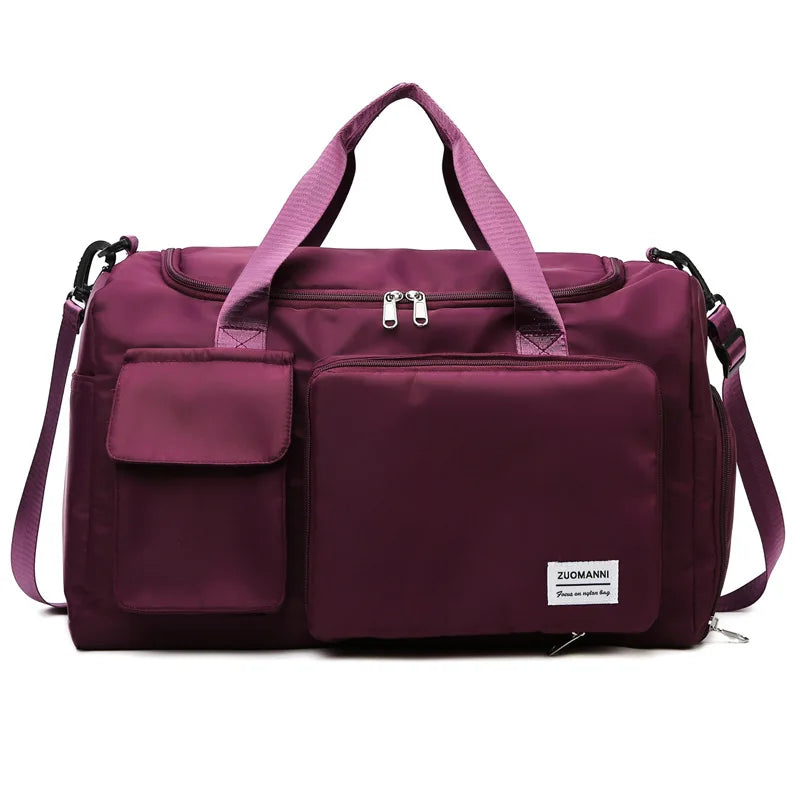 Sac weekend femme multipoches Lavender-Noir-Vert-Bleu-Rose-Pourpre-Gris-ShopGET® 