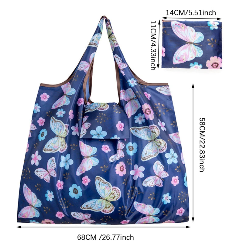 Sac de courses réutilisable avec motifs floral Papillon-ShopGET® 