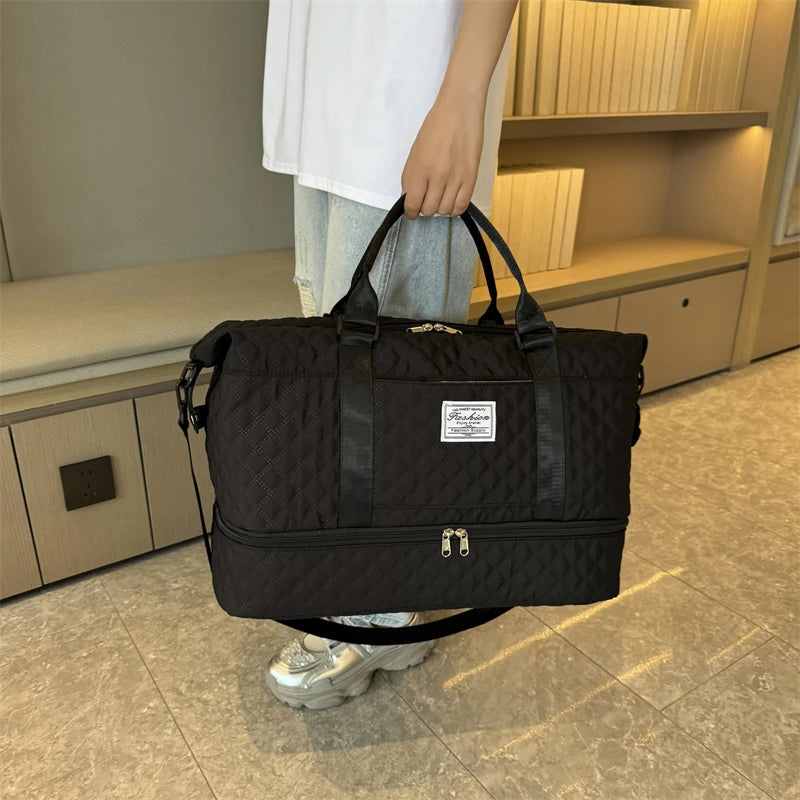 Sac weekend femme tissu Rose-Bleu-Blanc-Pourpre-Gris-Noir-ShopGET® 