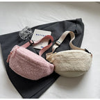 Grand sac banane velours pour femme