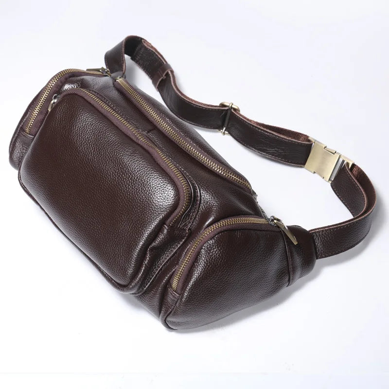 Sac banane homme militaire en cuir de qualité