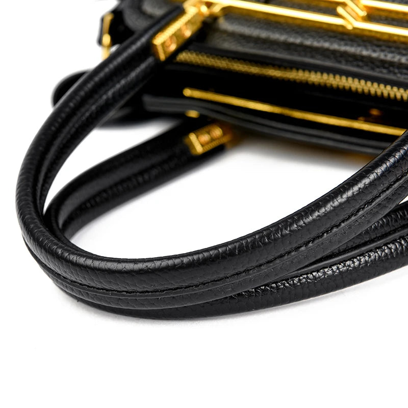 Sac cabas en cuir noir Rouge-Noir-Beige-Kaki-ShopGET® 