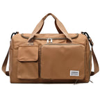 Sac weekend femme multi compartiment Vert-Bleu-Vert rose-Beige-Bleu A-Pourpre A-Gris-Rose A-Rose B-Kaki-Pourpre B-Bleu Ciel-Noir-ShopGET® 