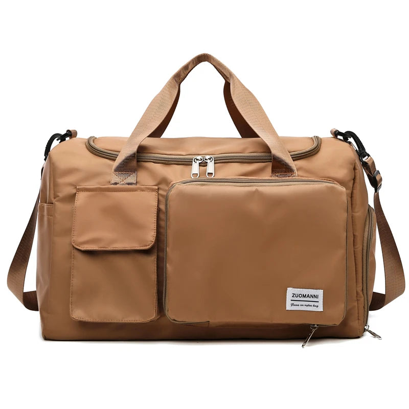 Sac weekend femme multi compartiment Vert-Bleu-Vert rose-Beige-Bleu A-Pourpre A-Gris-Rose A-Rose B-Kaki-Pourpre B-Bleu Ciel-Noir-ShopGET® 