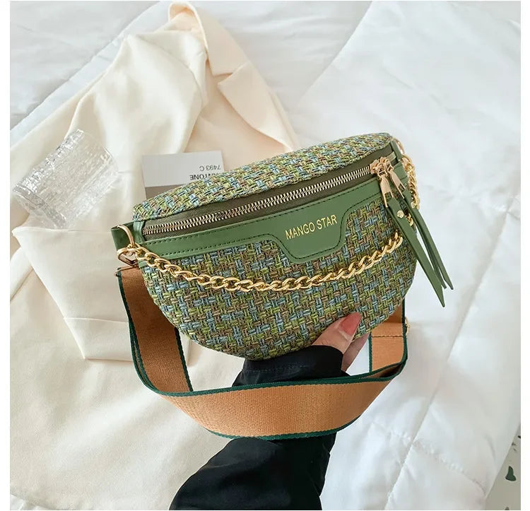 Petit sac banane femme tendance avec chaine