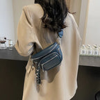 Petit sac banane cuir souple femme