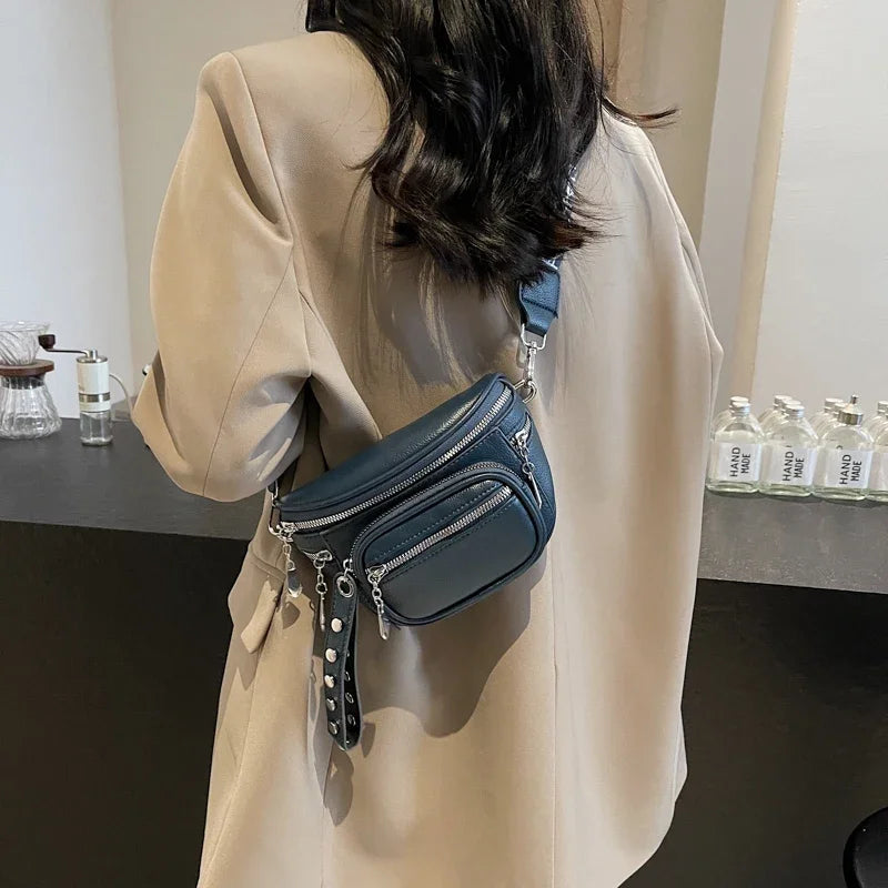 Petit sac banane cuir souple femme