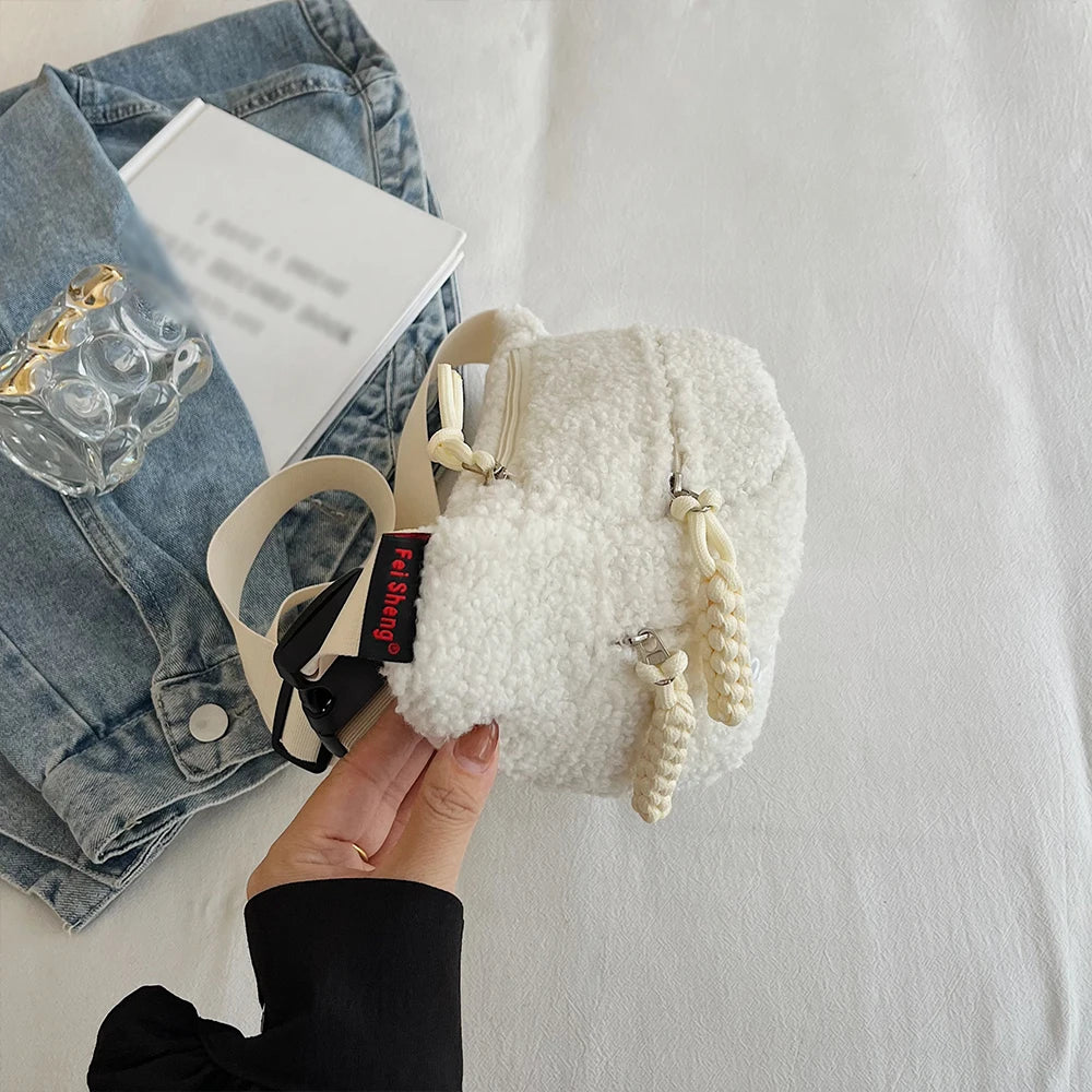 Sac banane velours côtelé rose femme