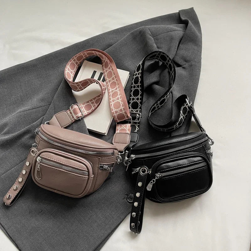 Petit sac banane cuir souple femme