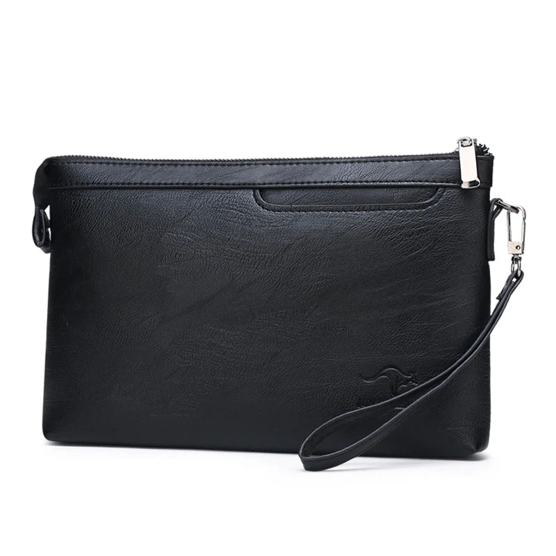 Pochette homme de luxe à fermeture éclaire Sombre / 19cm x 29cm x 3cm-Sombre / 17cm x 27cm x 3cm-ShopGET® 