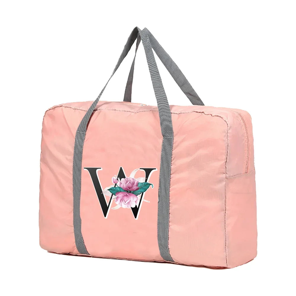 Sac weekend femme lettre prénom de S à Z Rose-S-W-V-U-T-Z-Y-X-ShopGET® 