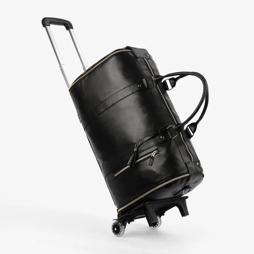 Sac weekend roulette pour femme Noir-Beige-ShopGET® 