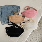 Sac banane velours côtelé rose femme