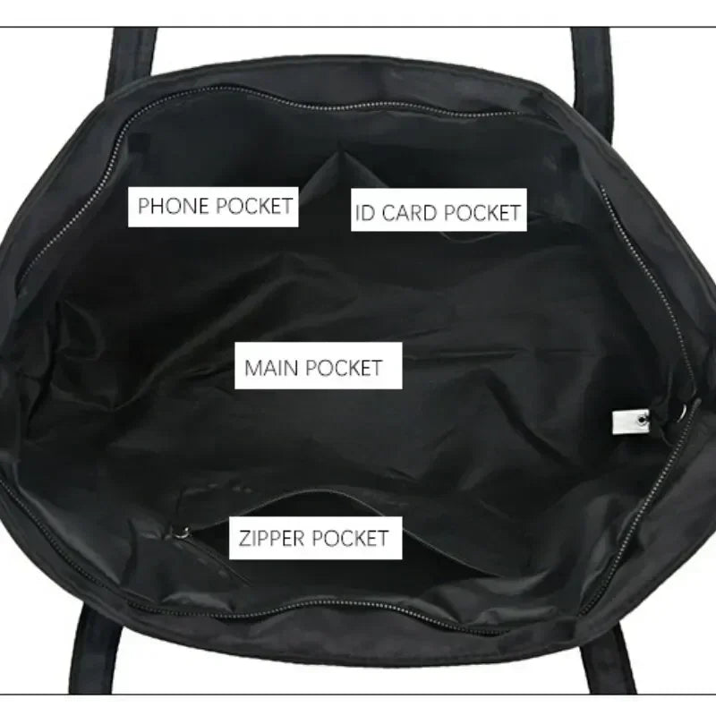 Sac cabas noir Oxford Rouge-Bleu-Gris et Blanc-Noir-ShopGET® 