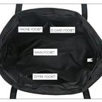 Sac cabas noir Oxford Rouge-Bleu-Gris et Blanc-Noir-ShopGET® 