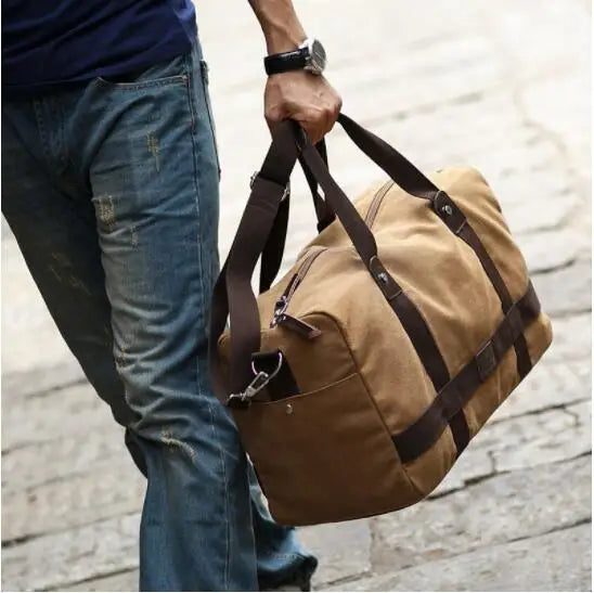 Sac weekend en toile canvas Kaki-Gris-Marron-Bleu-Noir-ShopGET® 