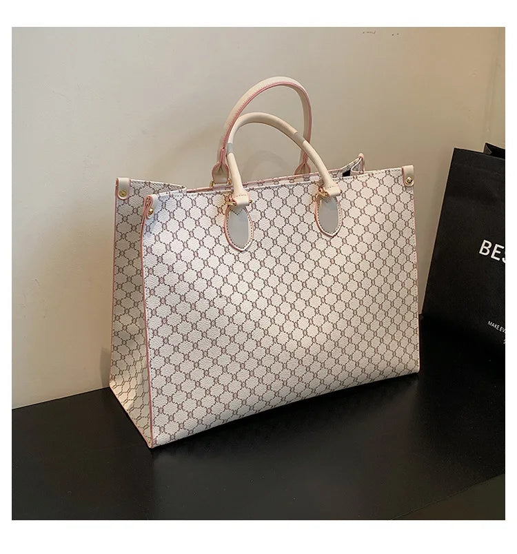 Sac cabas femme mignon luxury Beige-Pourpre-Rose-Bleu-Blanc-Gris-Café-Café B-Marron-ShopGET® 