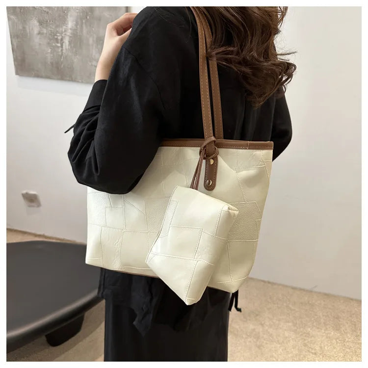 Sac cabas femme vintage Marron / 36x25x12cm-Argenté / 36x25x12cm-Beige / 36x25x12cm-Noir / 36x25x12cm-Multicolore / 36x25x12cm-ShopGET® 