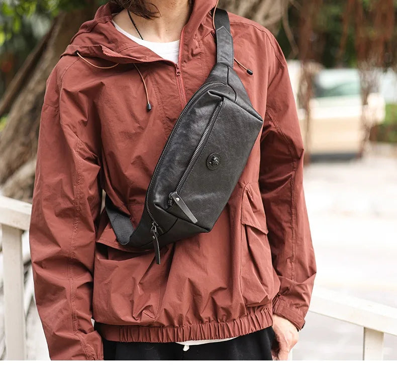 Sac banane homme rectangulaire en cuir - ShopGET®