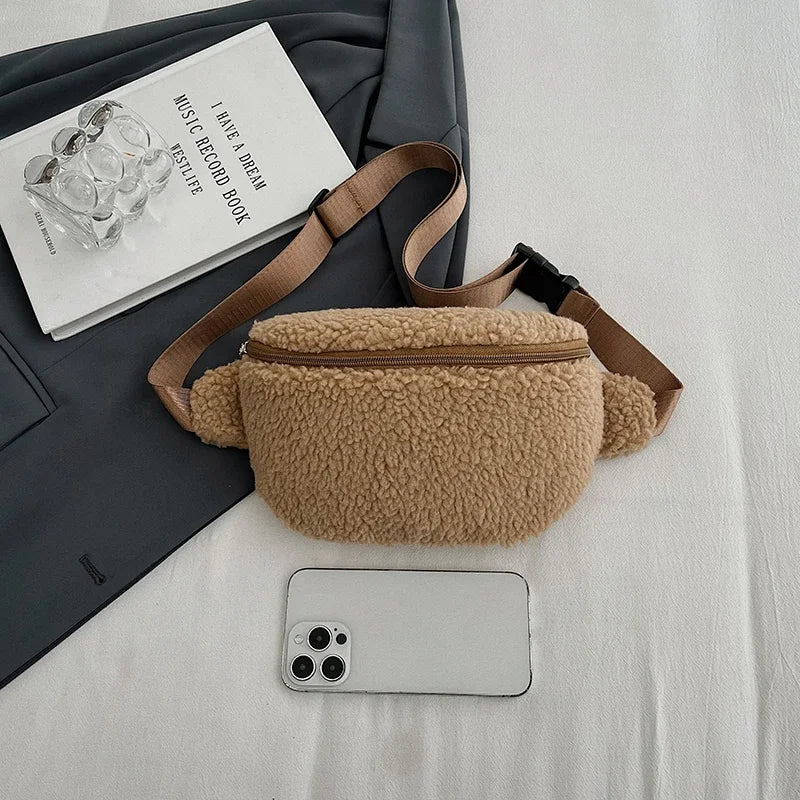 Sac banane velours moumoute de luxe