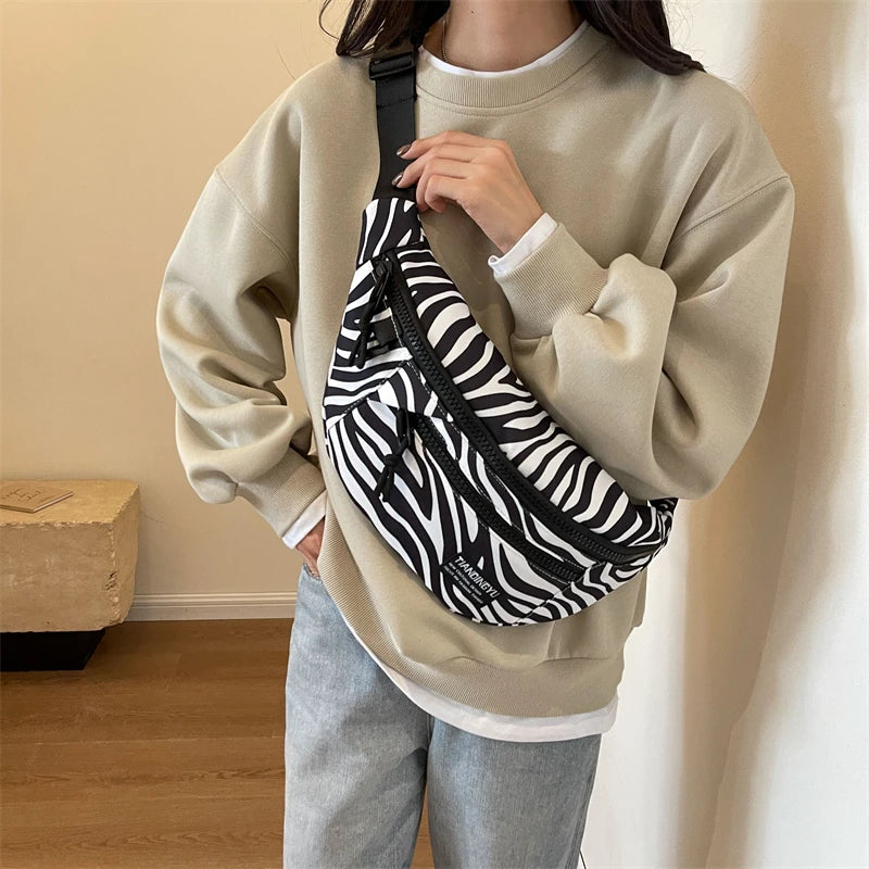 Sac banane léopard anti-vol en toile