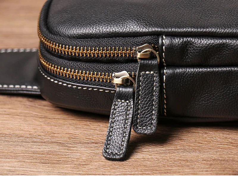 Petit sac banane  cuir peau de vache homme - ShopGET®