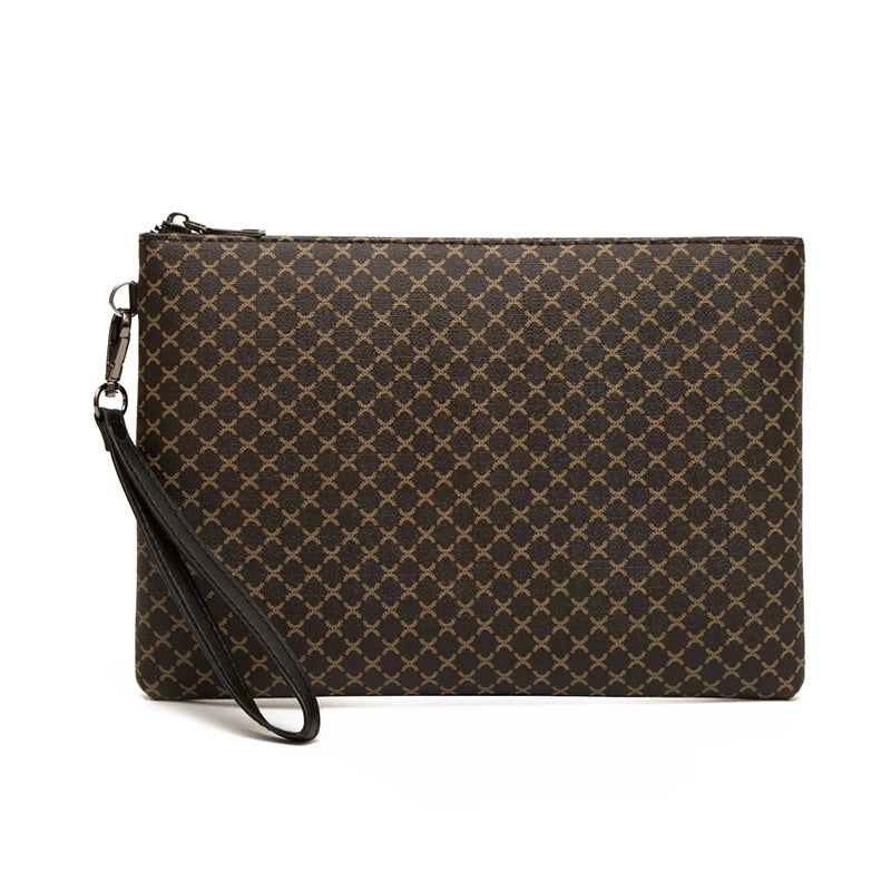 Pochette homme temps moderne en cuir Noir / 15cm x 24cm x 2cm-Noir / 19cm x 27cm x 2cm-ShopGET® 