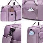 Sac weekend femme multi compartiment Vert-Bleu-Vert rose-Beige-Bleu A-Pourpre A-Gris-Rose A-Rose B-Kaki-Pourpre B-Bleu Ciel-Noir-ShopGET® 