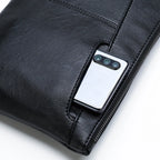 Pochette homme en cuir idéal pour VIP party Noir / 30cm x 19cm x 2cm-Noir / 27cm x 17cm x 2cm-ShopGET® 