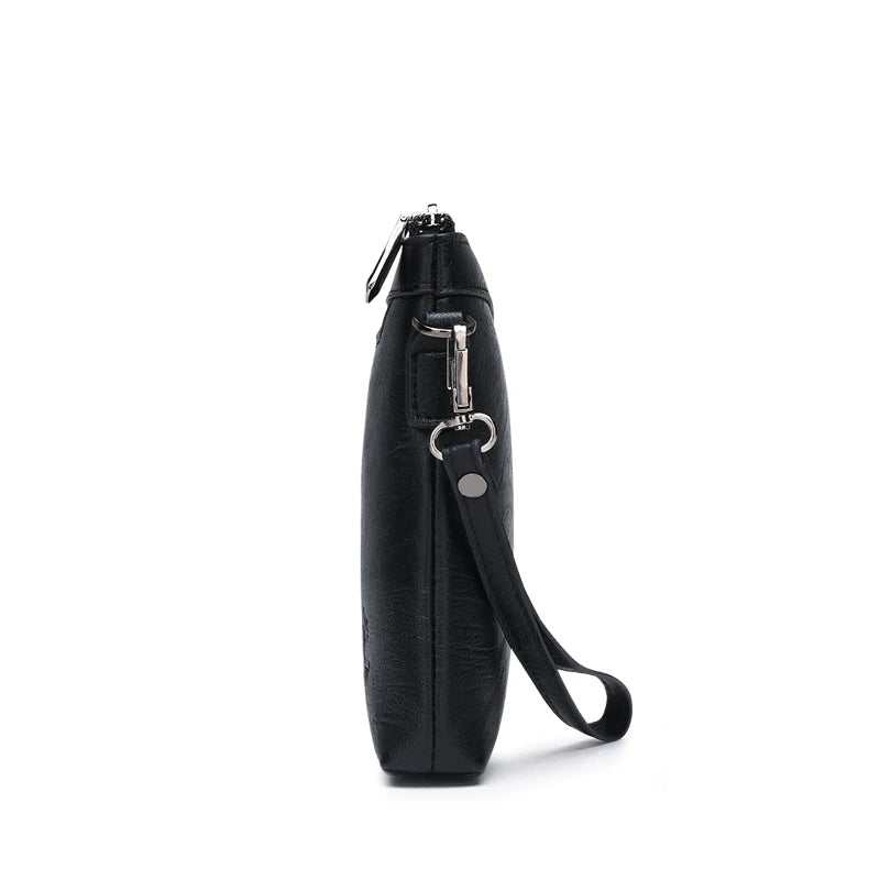 Pochette homme de luxe à fermeture éclaire Sombre / 19cm x 29cm x 3cm-Sombre / 17cm x 27cm x 3cm-ShopGET® 