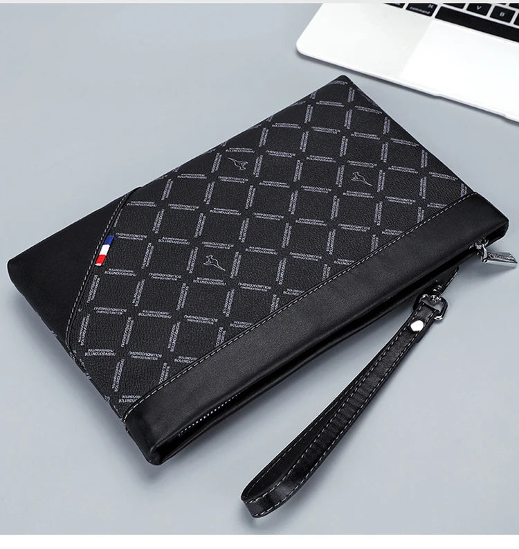 Pochette homme à décor géométrique 27cmX16.5cmX3cm-ShopGET® 