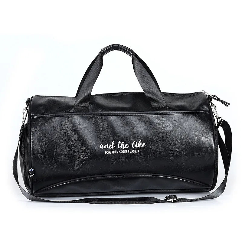 Sac polochon étanche en cuir Noir A-Noir B-Vert A-Noir Jaune-Vert B-ShopGET® 